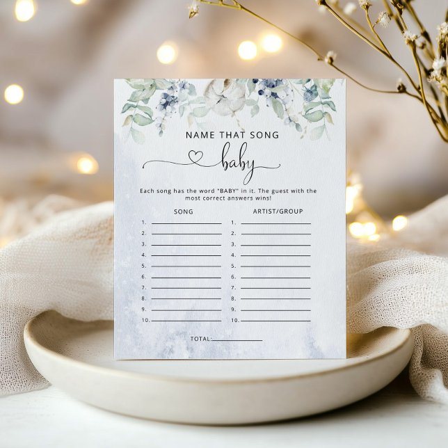 Jogo adivinhe a música para chá de bebê eucalipto  (Criador carregado)