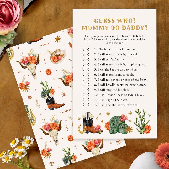 Jogo Adivinhe Quem do Oeste (Western Theme Guess Who Game Card by Painted Paperie
)