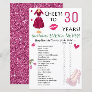 Jogo aniversário de 30 anos ou Nunca