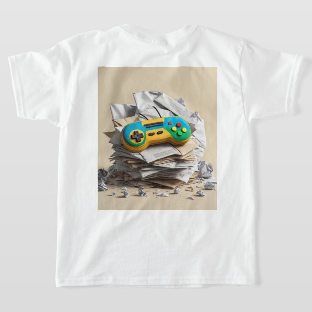 Jogo ativado: Design de camisa do Joypad de vídeo  (Postura das costas)