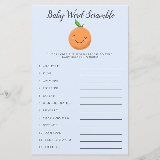 Jogo Azul Pequeno Cutie de Palavra (Frente)