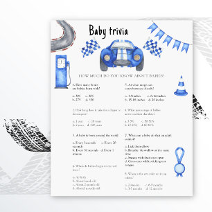 Jogo Baby Trivia do chá de fraldas Race