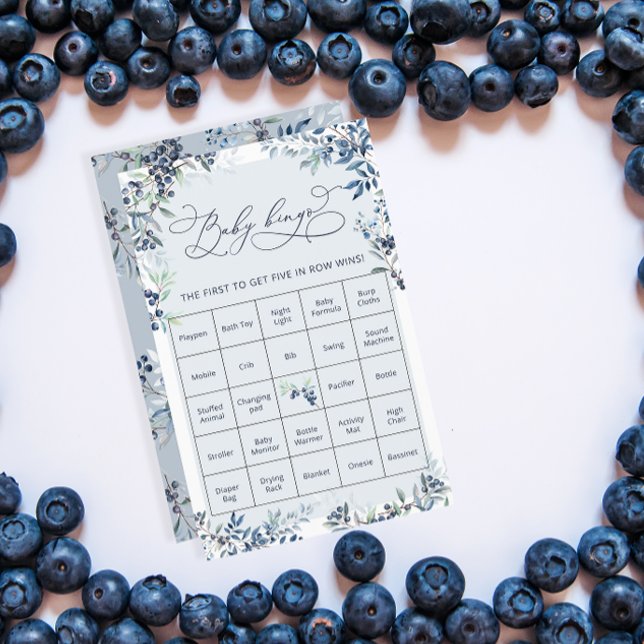 Jogo Bingo do Chá de fraldas Blueberry (Criador carregado)