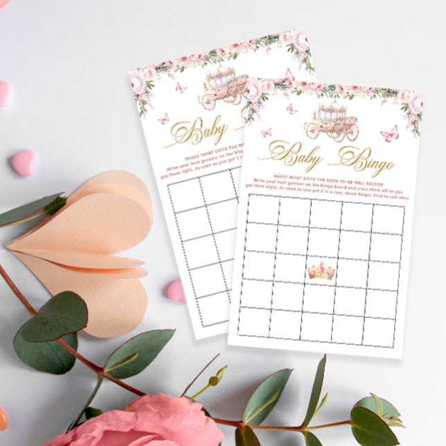 Jogo Bingo do Chá de fraldas da Princesa Carruagem (Criador carregado)