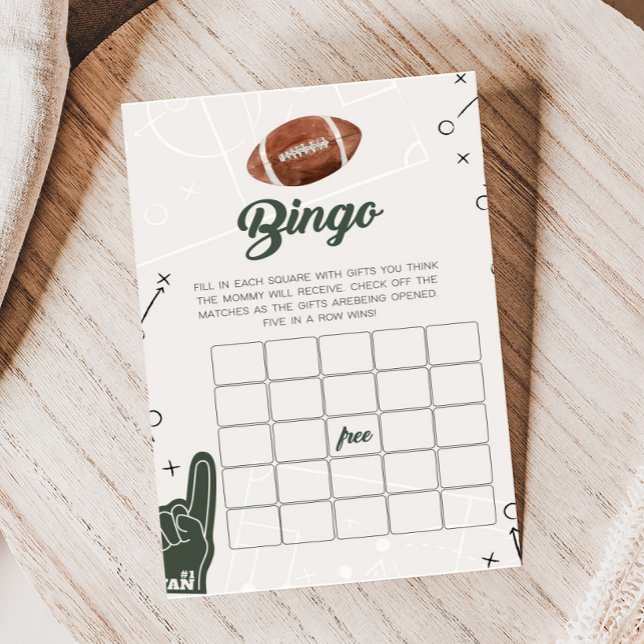 Jogo Bingo do Chá de fraldas de Futebol (Football Sports Baby Shower Bingo Game)