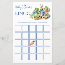 Jogo bingo do Chá de fraldas Peter Rabbit