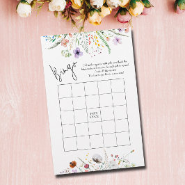 Jogo Bingo do Chá de panela de Flores Selvagens