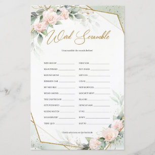 Jogo Blush and gold eucaliptus Word Scramble