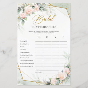 Jogo Blush and gold greenery Bridal Scattergories