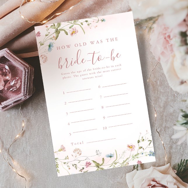 Jogo boho de flor selvagem rosa quantos anos tinha (Pink Wildflower boho how old was the bride game)