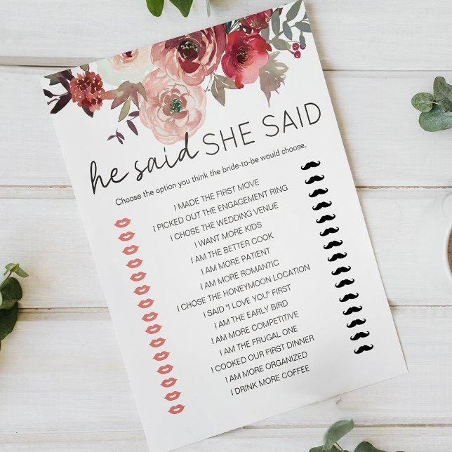 Jogo Bridal Disse Que Disse Rosa Floral Vermelho (Criador carregado)