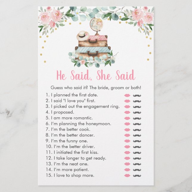 Jogo Bridal He Said She Said Floral Rosa (Frente)