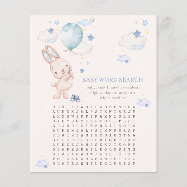 Jogo Bunny Chá de fraldas Boy (Frente)