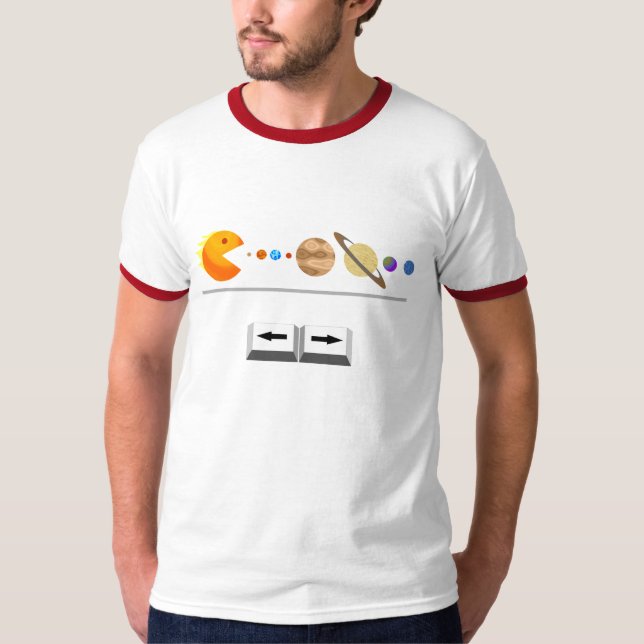 Jogo com camisetas engraçadas dos planetas (Frente)