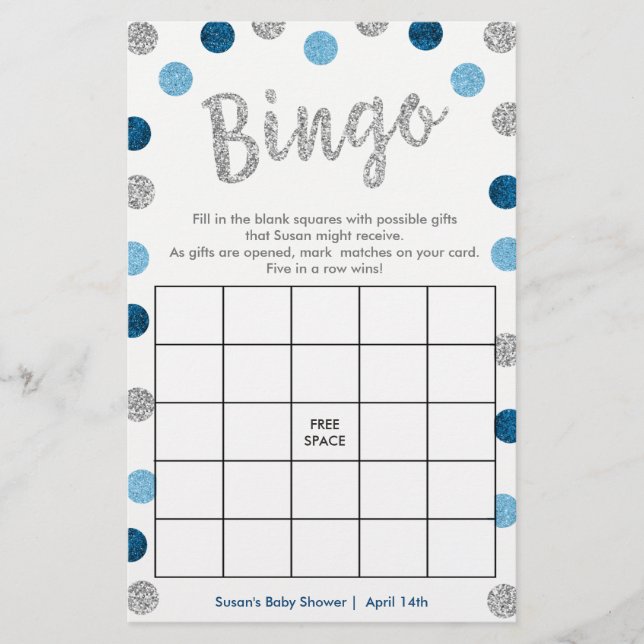 Jogo com carência de bingo, prata dupla e cartão a (Frente)