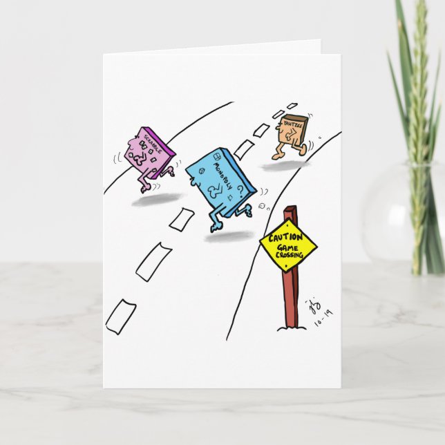 Jogo Cruzando cartão de aniversário atrasado (Frente)