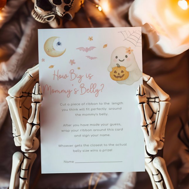 Jogo da Barriga da Mamãe é Tão Grande da Pequena B (Girl Halloween Baby Shower How Big Is Mommy's Belly Game)