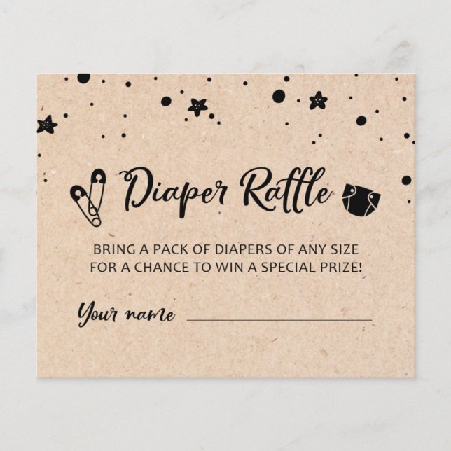 Jogo da Festa do Chá de fraldas Raffle da Fralda d (Frente)