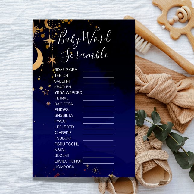 Jogo da palavra bebê do tema da lua e estrela (Criador carregado)