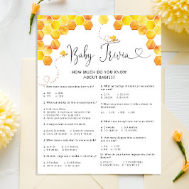 Jogo da Trivia Chá de fraldas de Abelhas de Mel