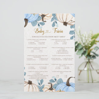 Jogo da trivialidade do bebê de abóbora