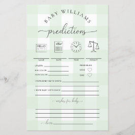 Jogo das Predicações do Bebê Gingham Verde