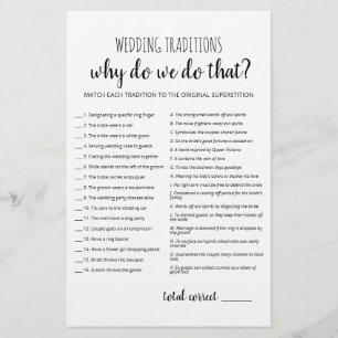Jogo das tradições de casamento (Respostas em desc