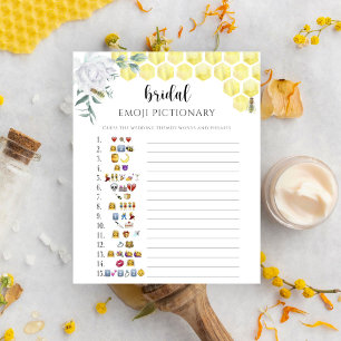 Jogo de adivinhação de emoji floral de abelha para