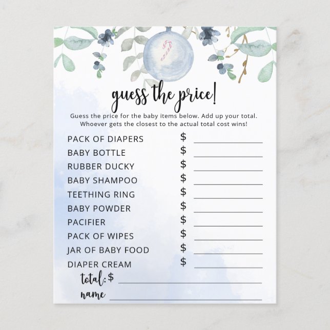 Jogo de adivinhação de preço de inverno (Frente)