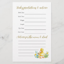 Jogo de Adivinhação do Chá de fraldas Duck Duck