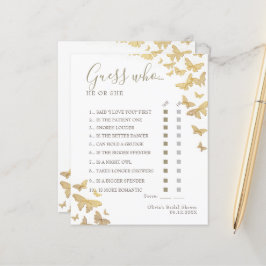 Jogo de adivinhação para chá de noiva Borboleta Do