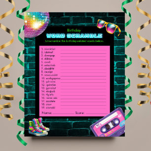 Jogo de Aniversário do Neon Disco Neon dos anos 90