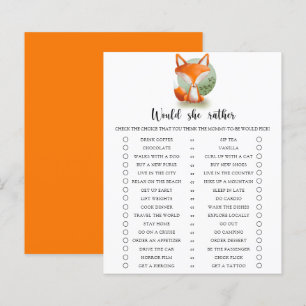 Jogo de Baby Shower 'Fox cub / Qual Ela Preferiria