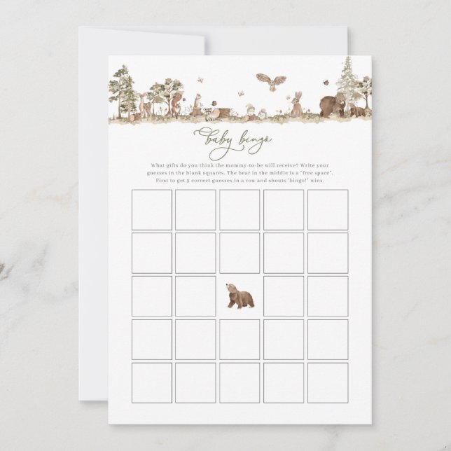 Jogo de Bebê do Chá de fraldas Woodland (Frente)