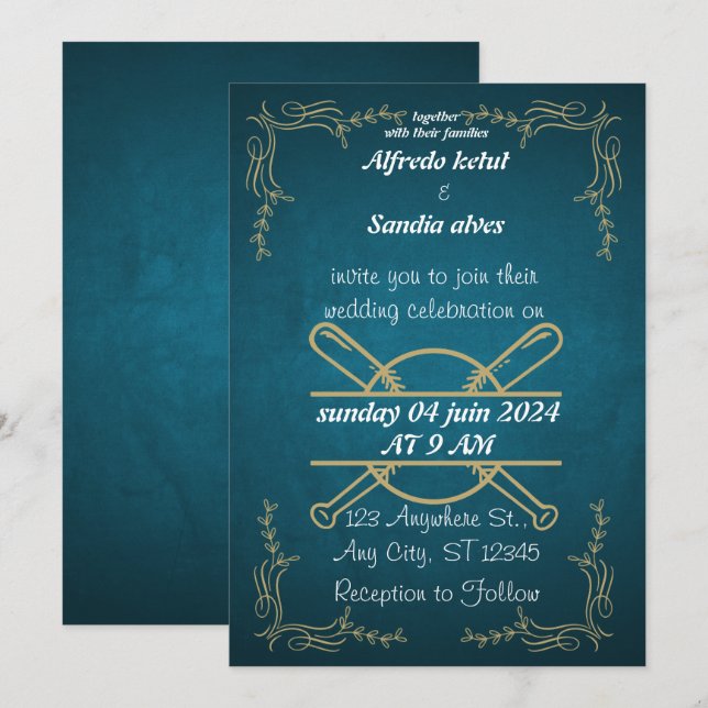 Jogo de beisebol sobre esporte Tema Convites para  (Frente/Verso)