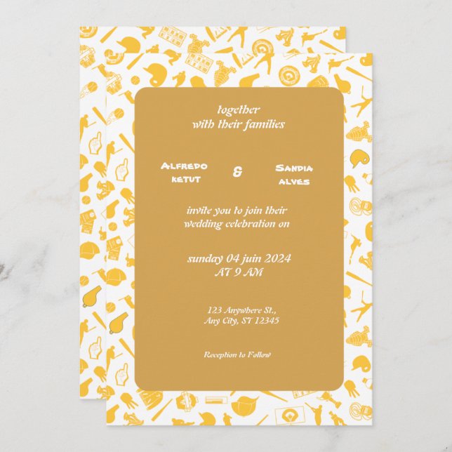 Jogo de beisebol sobre esporte Tema Convites para  (Frente/Verso)