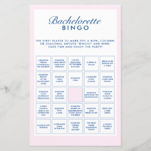 Jogo de Bingo Azul-Marinho e Cor-de-Rosa
