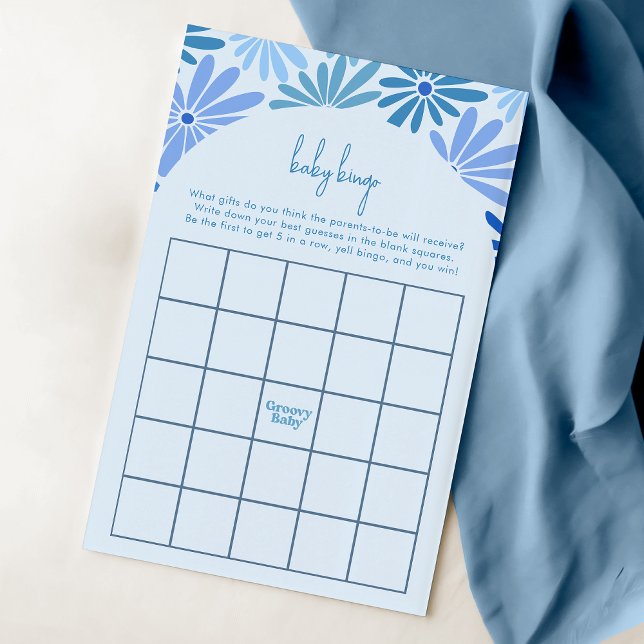 Jogo de Bingo Bebê com Groové Floral Azul e Teal (Criador carregado)