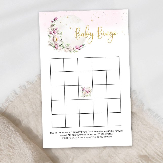 Jogo de Bingo Bebê Floral Moon (Criador carregado)