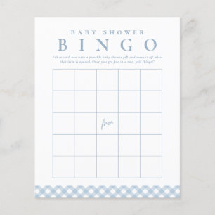 jogo de bingo chá de fraldas em gingham azul giro