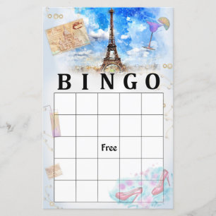 Jogo de bingo da torre Eiffel
