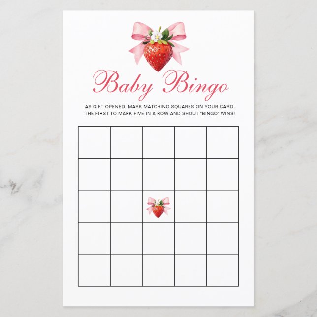 Jogo de Bingo de Bebê Coquete Doce de Frutas (Frente)