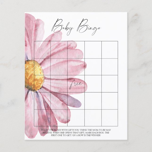 Jogo de Bingo de Bebê Flores Silvestres (Frente)