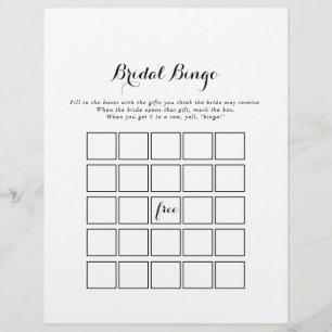 Jogo de Bingo de Bridal da Caligrafia Moderna