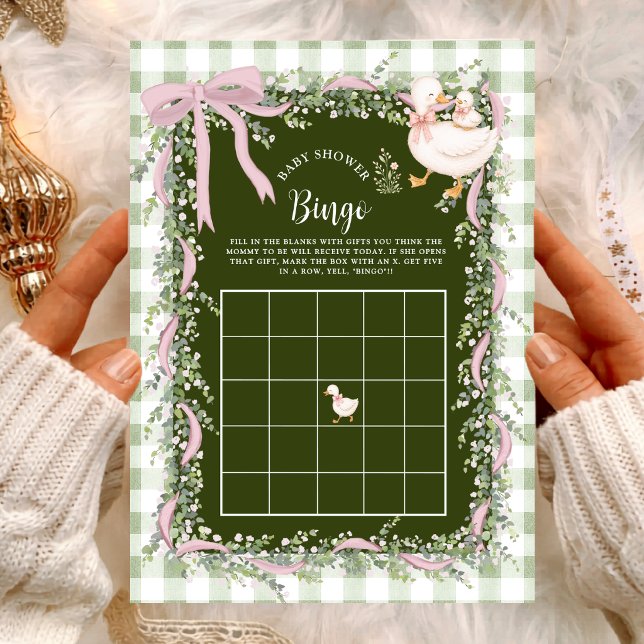 Jogo de Bingo de Chá de Bebê Silly Goose Verde Sag (Criador carregado)