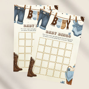 Jogo de bingo de chá de fraldas do Cowboy
