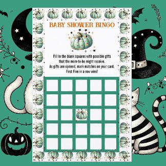 Jogo de Bingo de Chá de fraldas Spookkin da Pequen