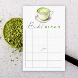 Jogo de bingo de chá de noiva de Matcha