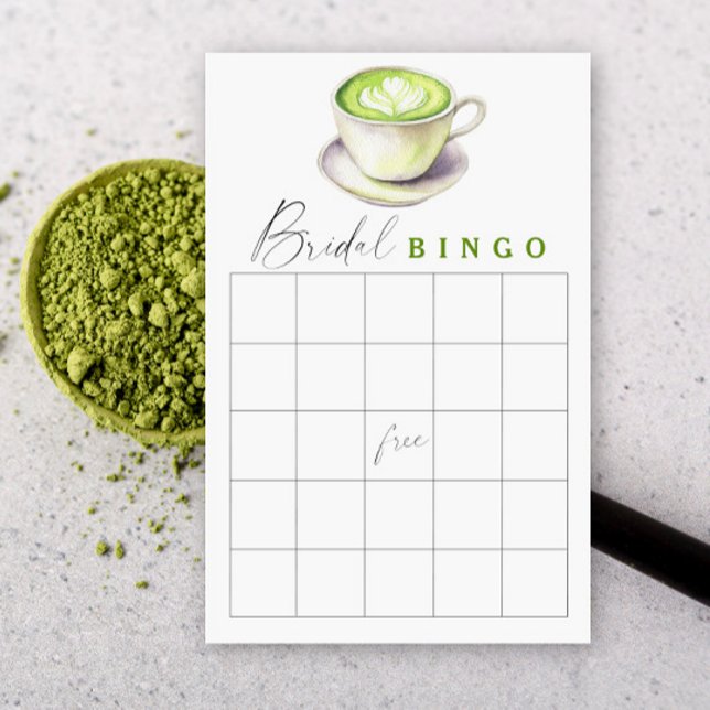 Jogo de bingo de chá de noiva de Matcha (Criador carregado)