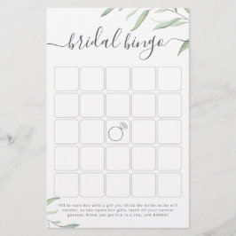 Jogo de bingo de chá de panela verde mínimo